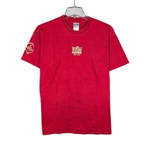 Vintage Whole Foods Market T-Shirt Mens Medium Red 2005 25th Anniversary Texas